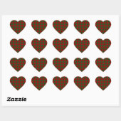 Red and Green Gingham Pattern Hart Sticker (Vel)