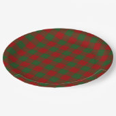 Red and Green Gingham Pattern Papieren Bordje (Gekanteld)