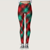Red and green holiday plaid leggings (Voorkant)