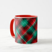 Red and green holiday plaid mok (Voorkant links)