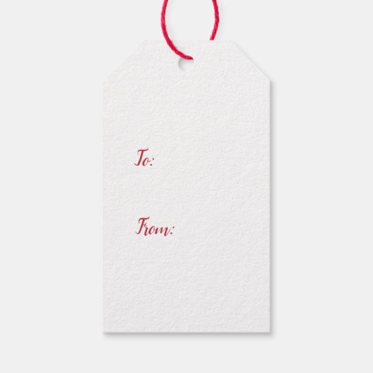 Red and Green Pine Trees Christmas Cadeaulabel (Achterkant)