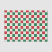 Red and Green Retro Holiday Check Pattern Tissuepapier (Voorkant)
