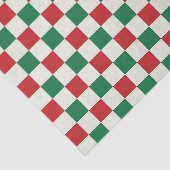 Red and Green Retro Holiday Check Pattern Tissuepapier (Detail)
