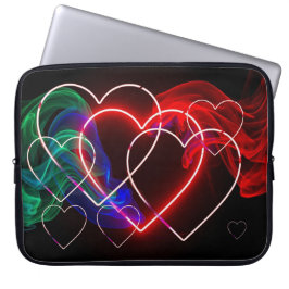 Red and Green Smoke on Valentines Electronics Bag Laptop Sleeve