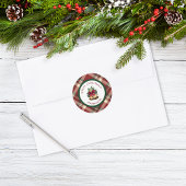 Red and Green Tartan Christmas Personalized Ronde Sticker