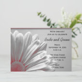 Red and Grey Floral Highlights Engagement Party Kaart (Staand voorkant)