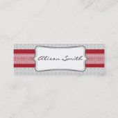 Red and grey tag mini visitekaartje (Achterkant)