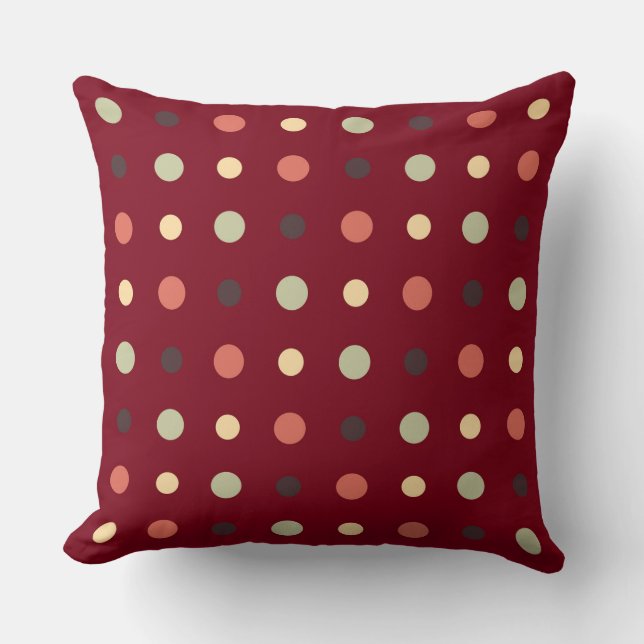 Red and Mauve Dots Kussen (Voorkant)