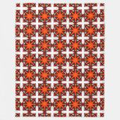 Red and orange geometric pattern fleece deken (Voorkant)