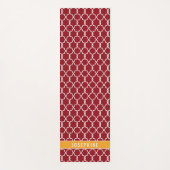 Red And Orange Trellis Pattern With Custom Name Yogamat (Voorkant)