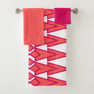 Red and Pink Bowties  Bath Towel Set