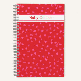 Red and Pink Ditsy Floral Notebook Notitieboek