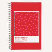 Red and Pink Floral Notebook Notitieboek (Voorkant)