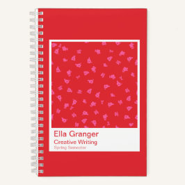 Red and Pink Floral Notebook Notitieboek