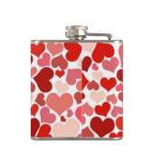 Red and Pink Hearts Mosaic Pattern Heupfles (Achterkant)