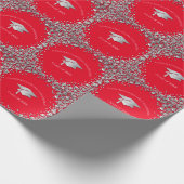 Red and Silver Graduation Cadeaupapier (Hoek)