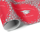 Red and Silver Graduation Cadeaupapier (Rol Hoek)