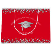 Red and Silver Graduation Groot Cadeauzakje (Voorkant)
