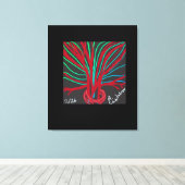 Red and Teal Green Tree  Canvas Afdruk (Insitu (Houten vloer))