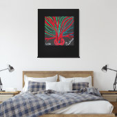 Red and Teal Green Tree  Canvas Afdruk (Insitu (Slaapkamer))