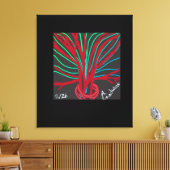 Red and Teal Green Tree  Canvas Afdruk (Insitu (Woonkamer))