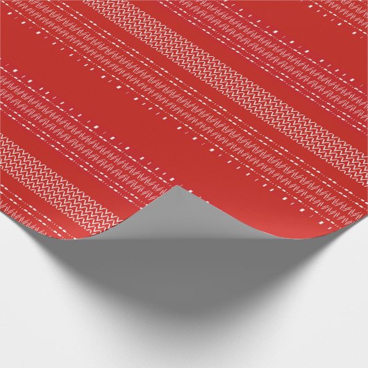 Red And White African Pattern Wrapping Paper Cadeaupapier (Hoek)