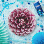 Red and White Ball Dahlia Floral Papieren Bordje (Feest)