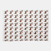 Red and White Boston Terrier Cartoon Dog Pattern Theedoek (Horizontaal)