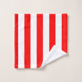 Red and White Cabana Stripes  (Gant de toilette)