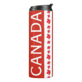 Red and White Canada Tumbler – Maple Leaf Pattern Thermosbeker (Gedraaid links)