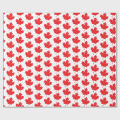 Red and White Canadian Maple Leaf Pattern Cadeaupapier (Vlak)