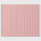 Red and White Candy Cane Pinstripe Pattern Cadeaupapier (Vlak)