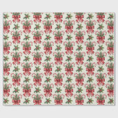 Red and White Candy Cane Ribbon Christmas Pattern Cadeaupapier (Vlak)