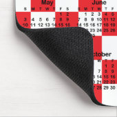 Red and White Checkerboard 2026 Calendar Muismat (Hoek)