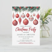 Red and White Christmas Party Invitation (Debout devant)