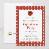 Red and White Christmas Tree Party Kaart (Voorkant / Achterkant)