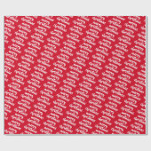 Red And White Custom Template Merry Christmas Gift Cadeaupapier (Vlak)