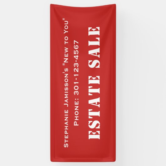 Red and White Estate Sale Company Jumbo Spandoek (Verticaal)