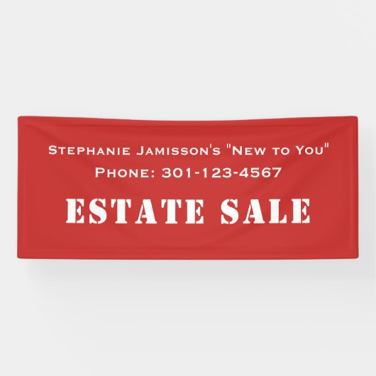 Red and White Estate Sale Company Jumbo Spandoek (Horizontaal)