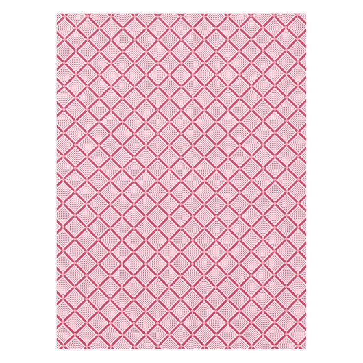 Red and white geometric checkered pattern retro tafelkleed (Voorkant)