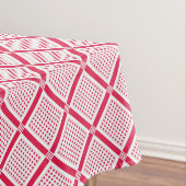 Red and white geometric checkered pattern retro tafelkleed (Voorbeeld)