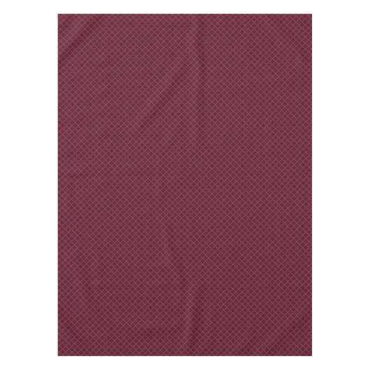 Red and white geometric checkered pattern retro tafelkleed (Voorkant)