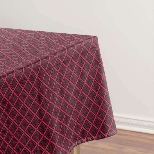 Red and white geometric checkered pattern retro tafelkleed (Voorbeeld)