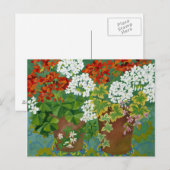 Red and white geraniums in pots 2013 briefkaart (Voorkant / Achterkant)