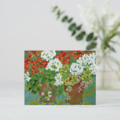 Red and white geraniums in pots 2013 briefkaart (Staand voorkant)