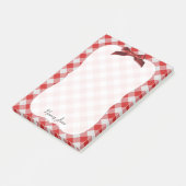 Red and White Gingham Check Pattern Gepersonalisee Post-it® Notes (Schuin)