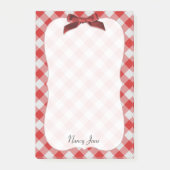Red and White Gingham Check Pattern Gepersonalisee Post-it® Notes (Voorkant)