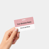 Red and White Gingham Name Badge (Manuel / portable)