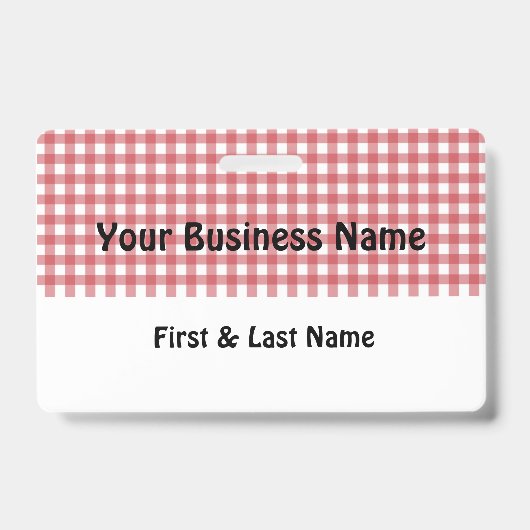 Red and White Gingham Name Badge (Avant)