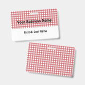 Red and White Gingham Name Badge (Avant & arrière)